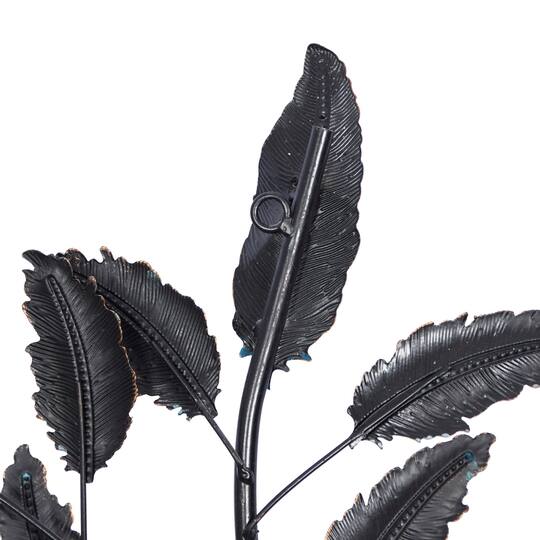 Blue Metal Leaf Traditional Wall Decor
